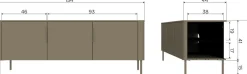 Tv-Meubels-WOOOD Gunnar 3-deurs Tv-meubel Mud