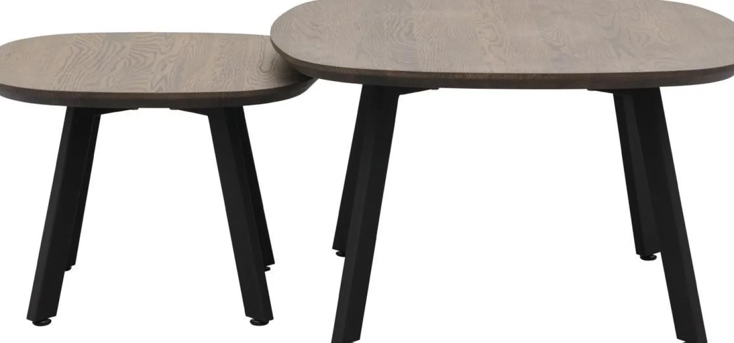 Vierkante Salontafels-Trendhopper Haiko Bruin Salontafel Deer Brown, Zwart
