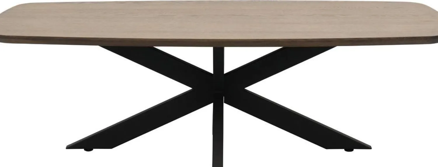 Houten Salontafels-Trendhopper Haiko New Oval Salontafel Deer Brown, Zwart