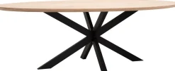 Houten Eettafels|Ovale Eettafels-Trendhopper Haiko Ovaal Eettafel Naturel, Zwart