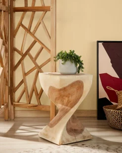 Houten Bijzettafels-Kave Home Hakon Bijzettafel Naturel