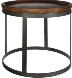 Ronde Bijzettafels-Trendhopper Harvey Bijzettafel bruin