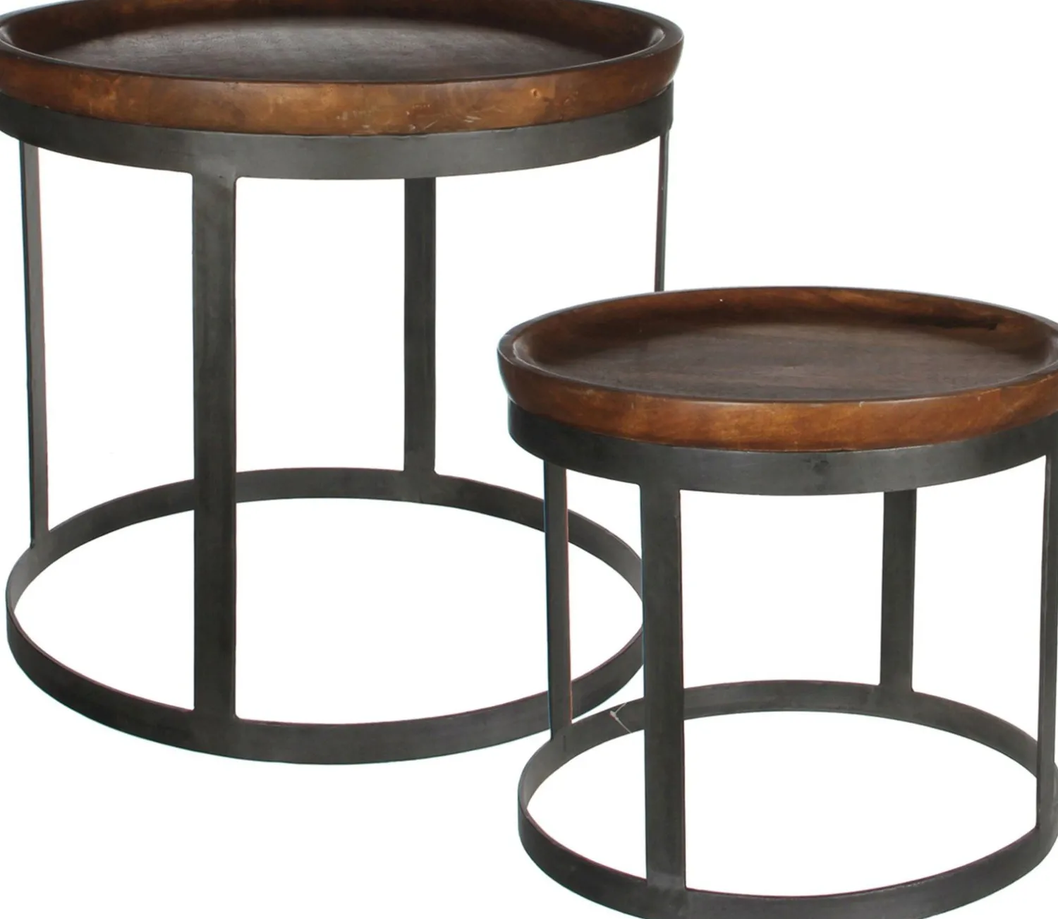 Ronde Bijzettafels-Trendhopper Harvey Bijzettafel bruin