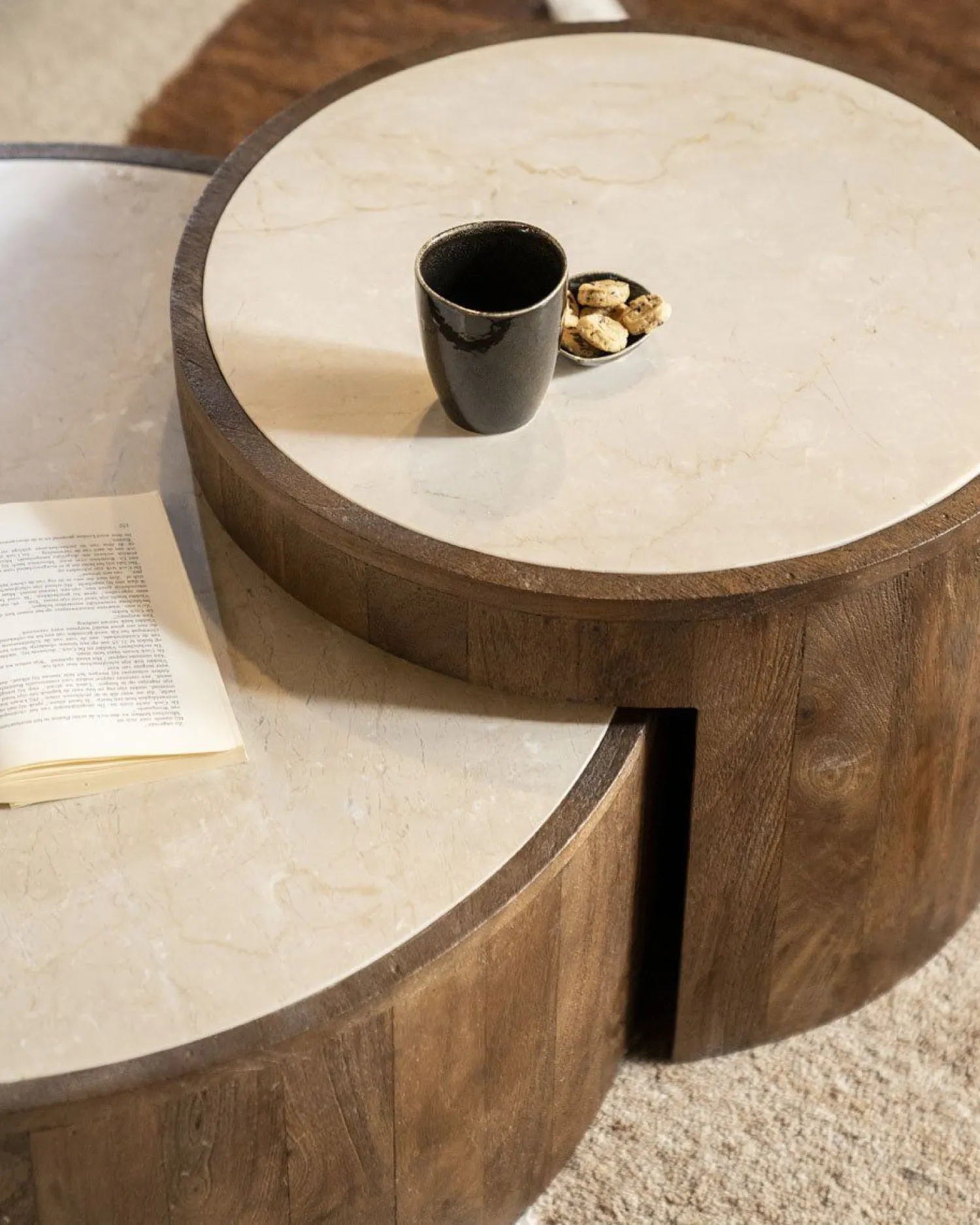 Ronde Salontafels-Eleonora Hazel Salontafel Bruin