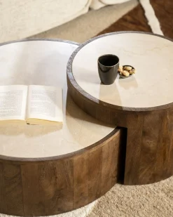 Ronde Salontafels-Eleonora Hazel Salontafel Bruin