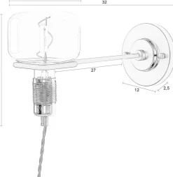 Industriële Wandlampen|Wandlampen-Zuiver Hazy Wandlamp Zwart
