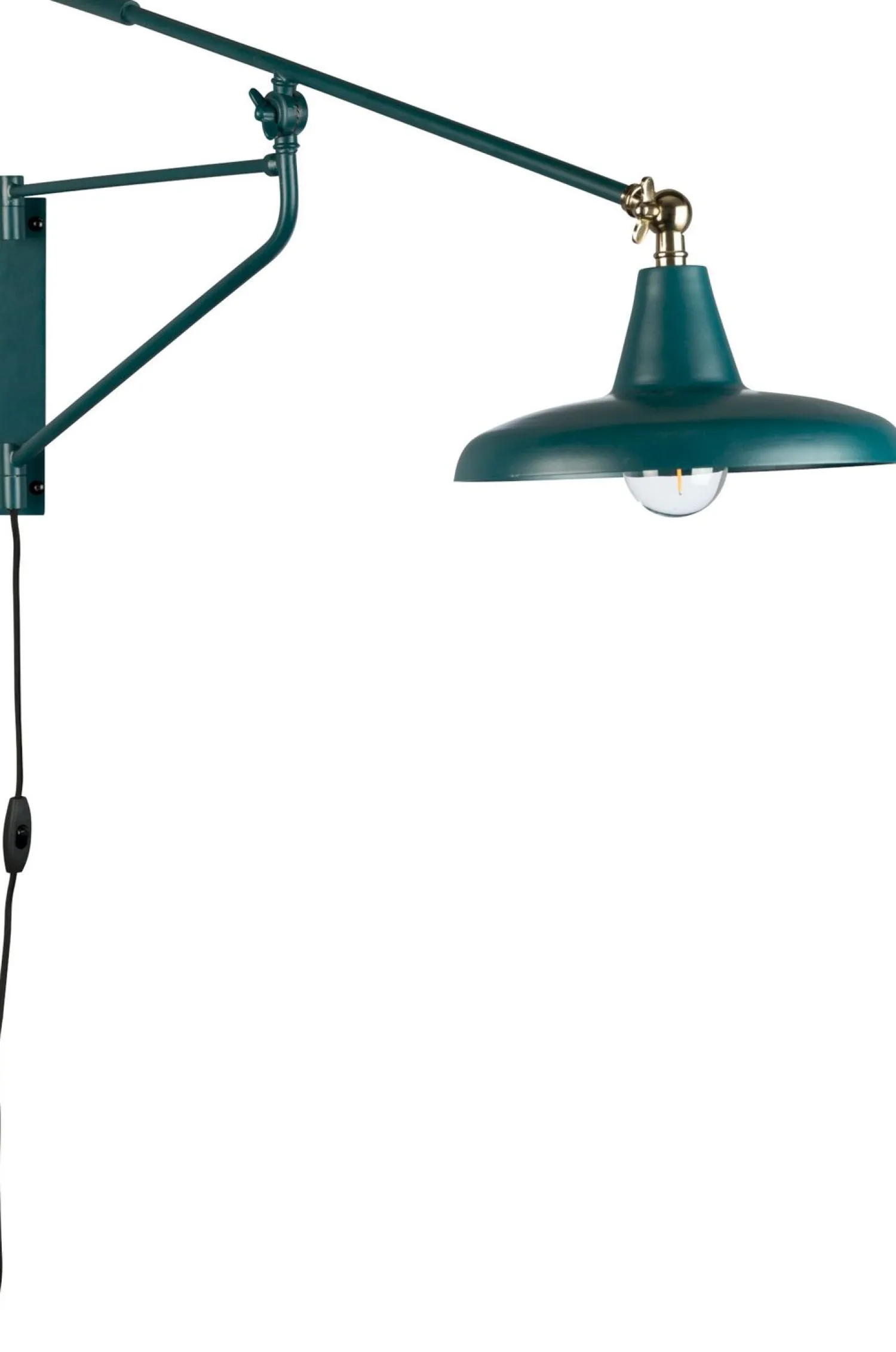Industriële Wandlampen|Wandlampen-Dutchbone Hector Wandlamp Teal