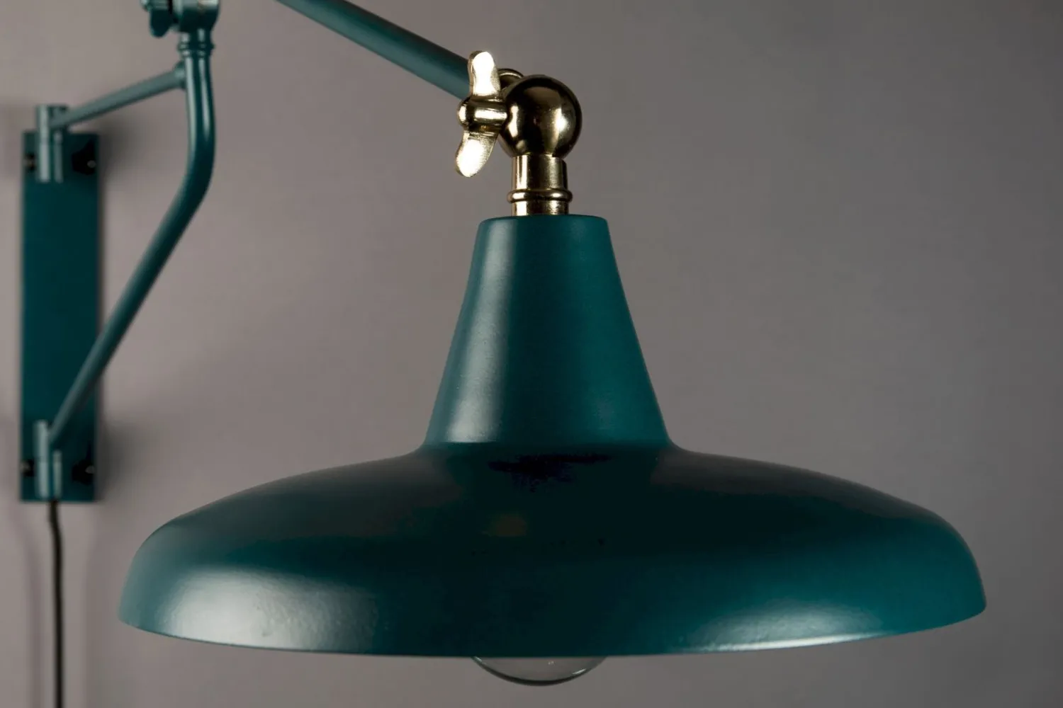 Industriële Wandlampen|Wandlampen-Dutchbone Hector Wandlamp Teal