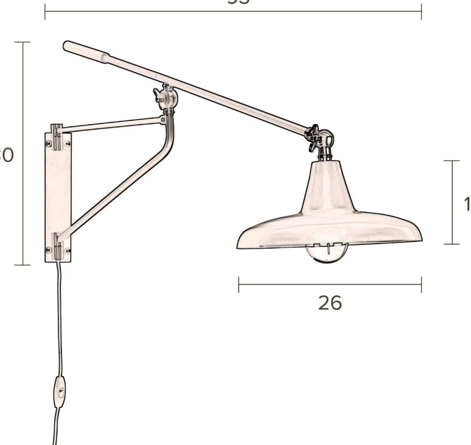 Industriële Wandlampen|Wandlampen-Dutchbone Hector Wandlamp Teal