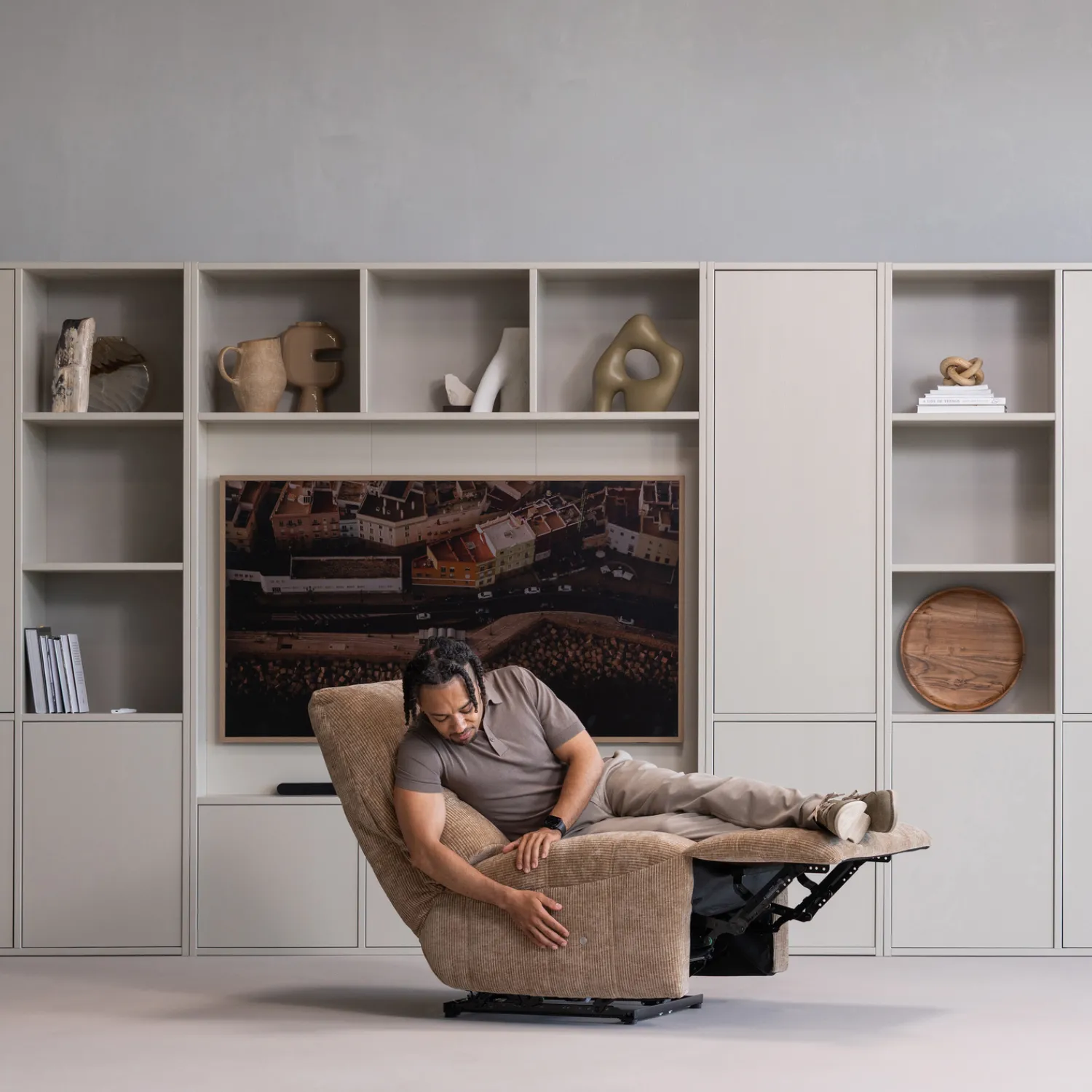 Relaxfauteuils-WOOOD Hein Relaxfauteuil Lichtbruin