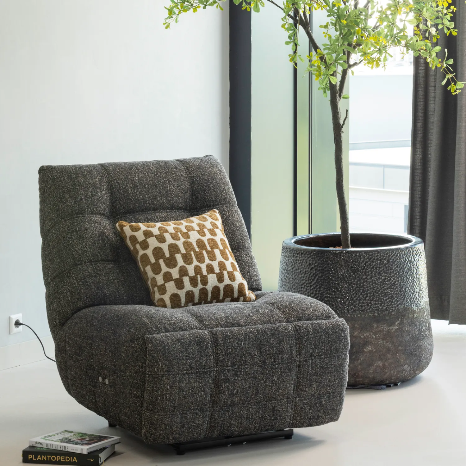Relaxfauteuils-WOOOD Hein Relaxfauteuil Antraciet
