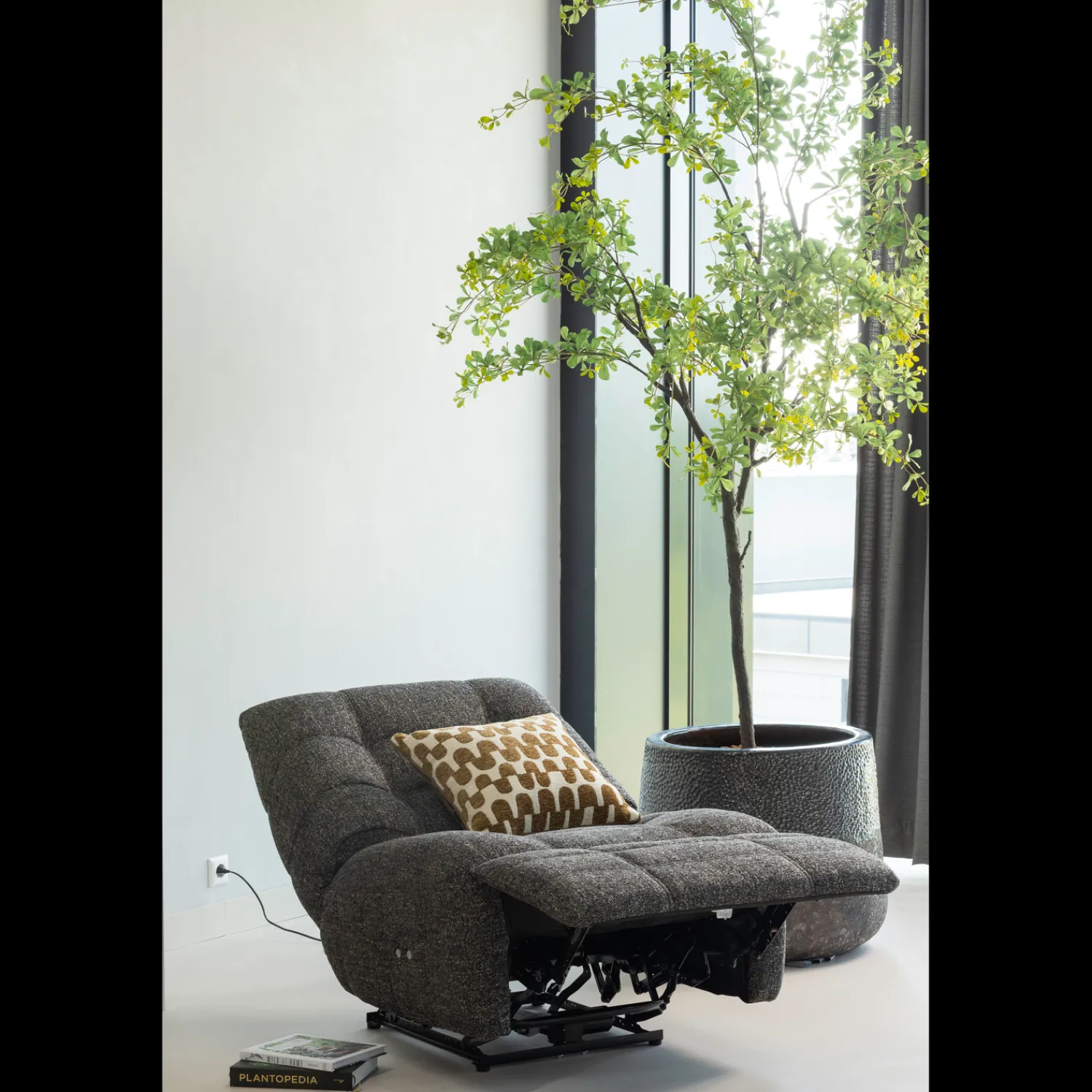 Relaxfauteuils-WOOOD Hein Relaxfauteuil Antraciet