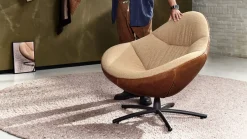 Ronde Fauteuils|Draaifauteuils-LABEL Vandenberg Hidde Soft Fauteuil Bruin