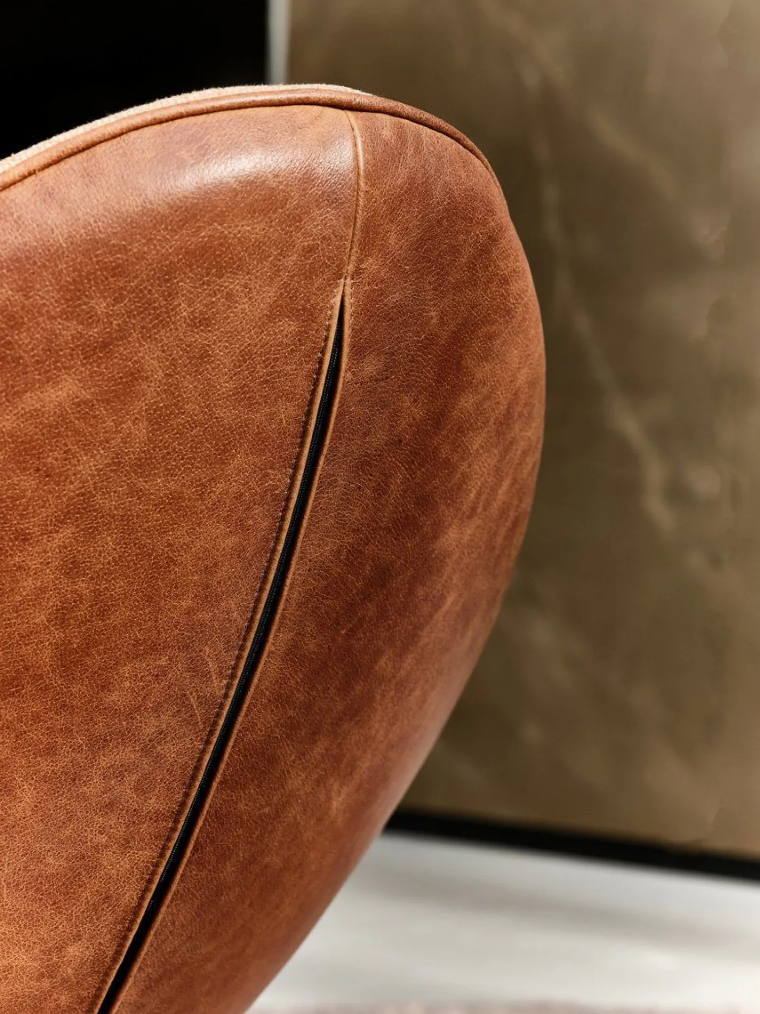 Ronde Fauteuils|Draaifauteuils-LABEL Vandenberg Hidde Soft Fauteuil Bruin