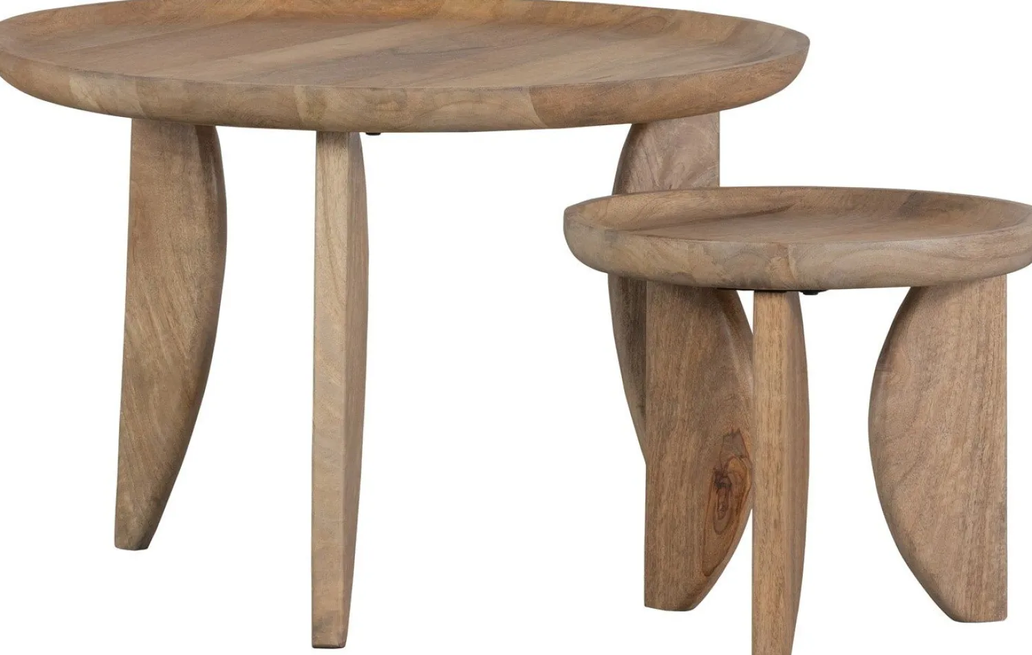 Houten Bijzettafels|Ronde Bijzettafels-vtwonen High Heels Bijzettafelset Natural