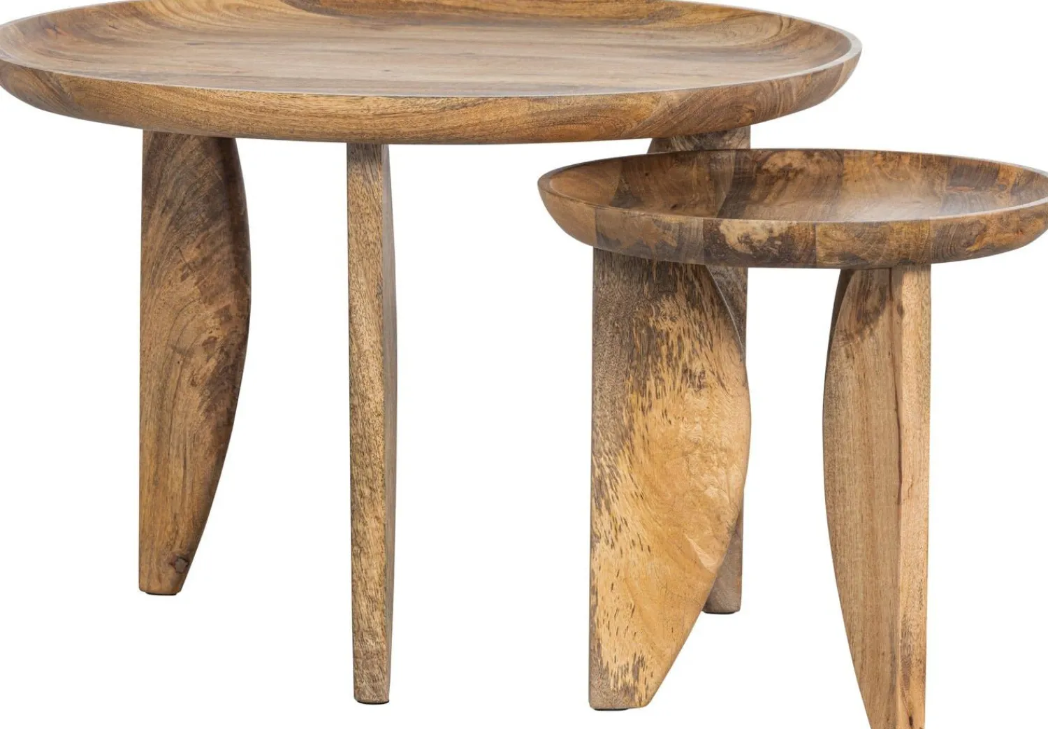 Houten Bijzettafels|Ronde Bijzettafels-vtwonen High Heels Bijzettafelset Natural