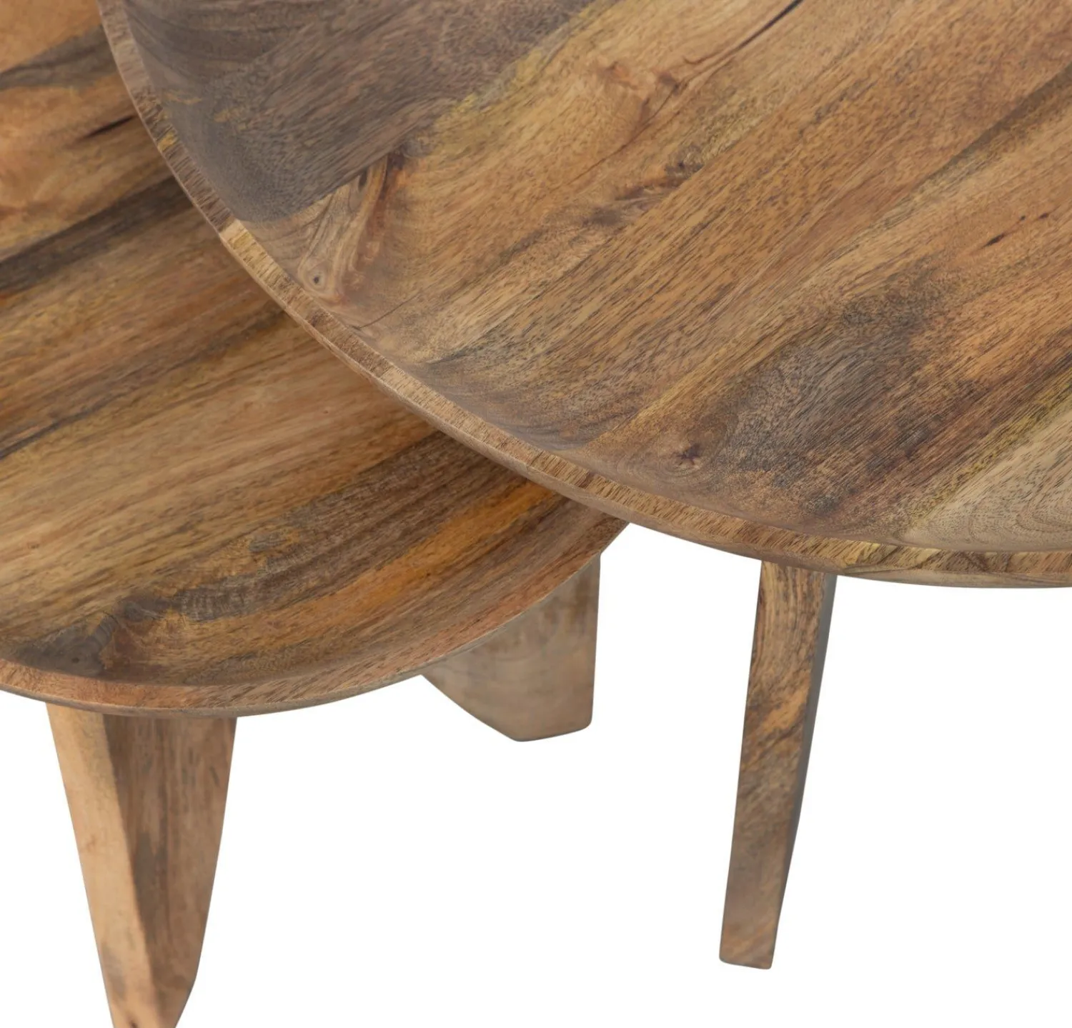 Houten Bijzettafels|Ronde Bijzettafels-vtwonen High Heels Bijzettafelset Natural