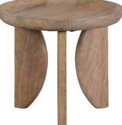 Houten Bijzettafels|Ronde Bijzettafels-vtwonen High Heels Bijzettafelset Natural
