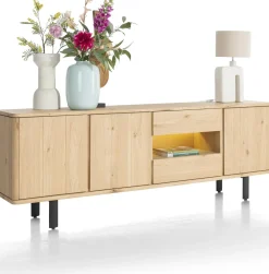 Dressoirs-Henders en Hazel Homestead 3 deurs Dressoir Natural