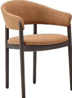 Design Stoelen|Eetkamerstoelen Met Armleuning-Arco Home-Work Eetkamerstoel Cognac