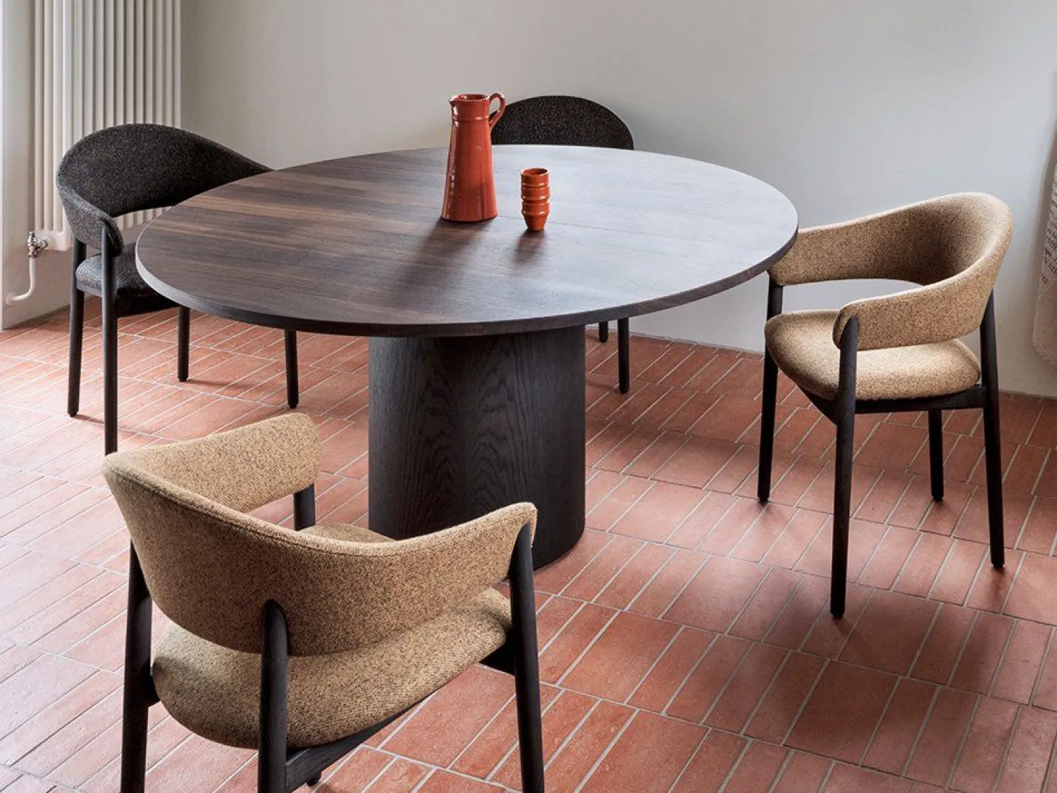 Design Stoelen|Eetkamerstoelen Met Armleuning-Arco Home-Work Eetkamerstoel Cognac