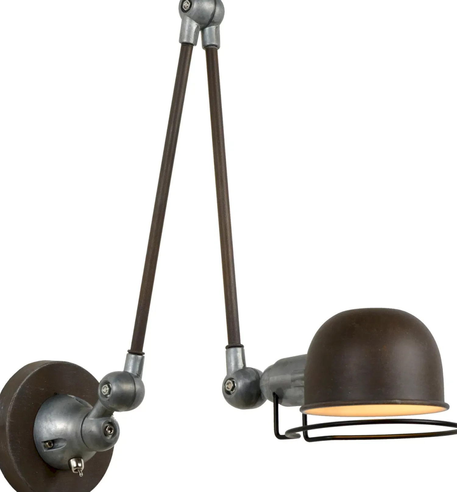 Industriële Wandlampen|Wandlampen-Lucide Honore Wandlamp Roest Bruin
