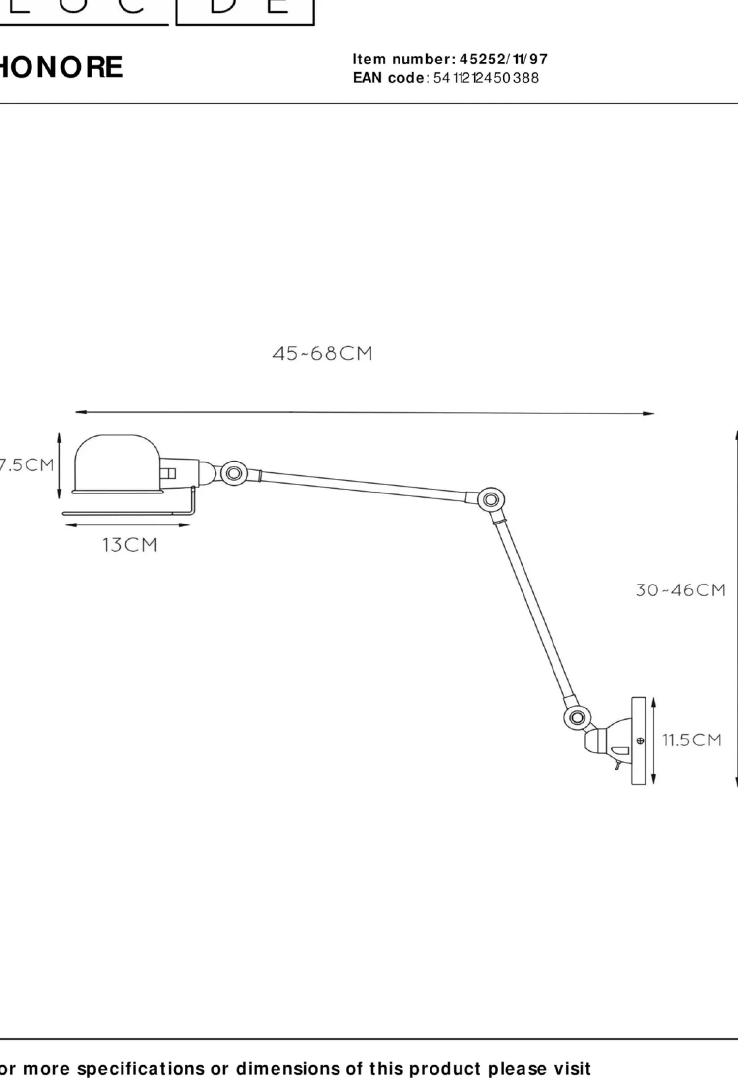 Industriële Wandlampen|Wandlampen-Lucide Honore Wandlamp Roest Bruin