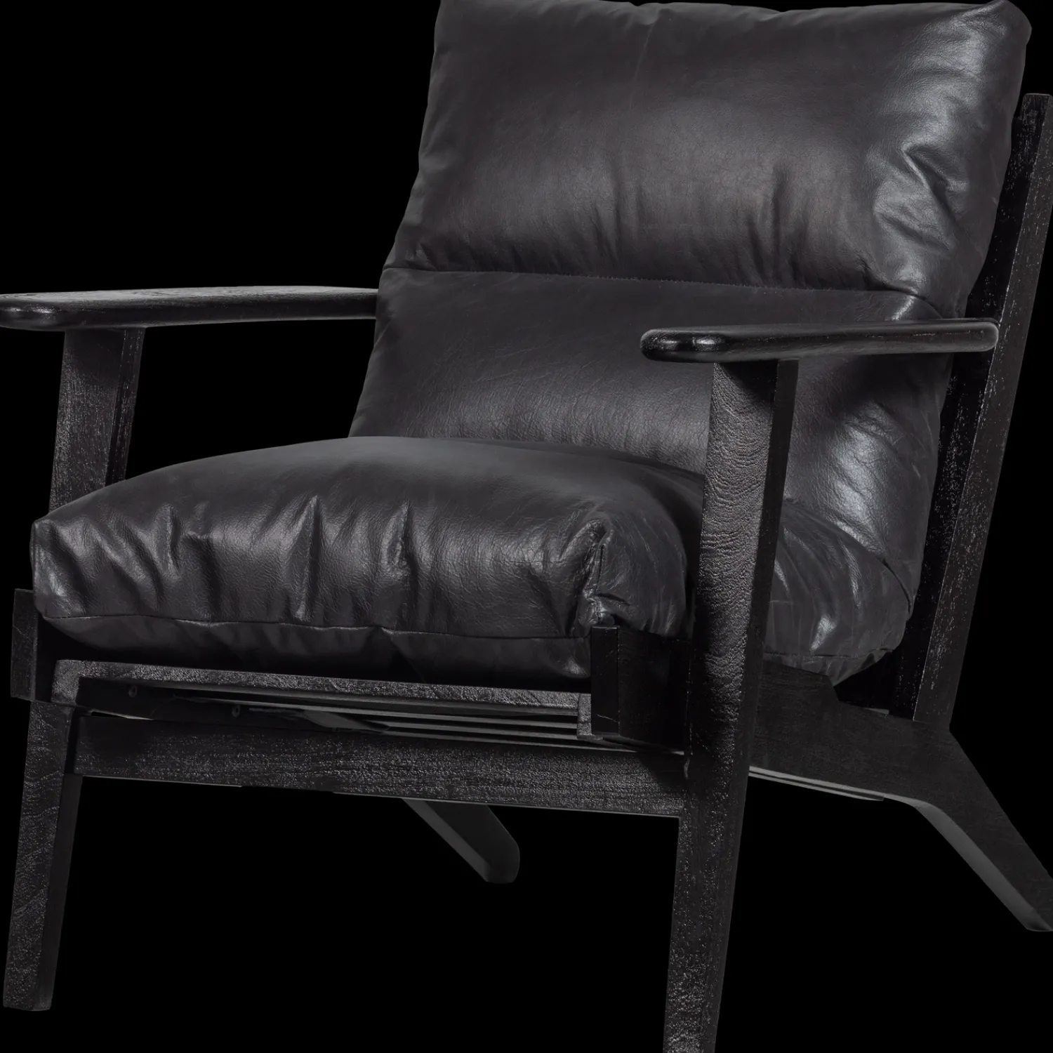 Leren Fauteuils-WOOOD Houston Fauteuil Black