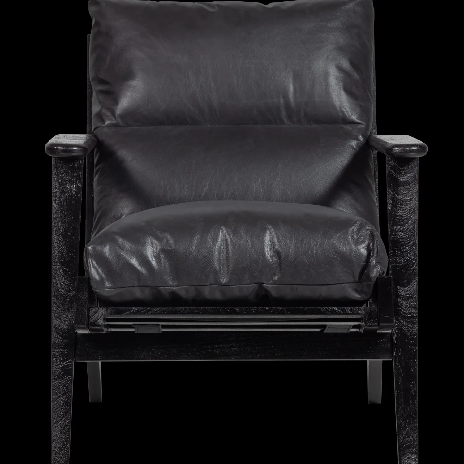 Leren Fauteuils-WOOOD Houston Fauteuil Black