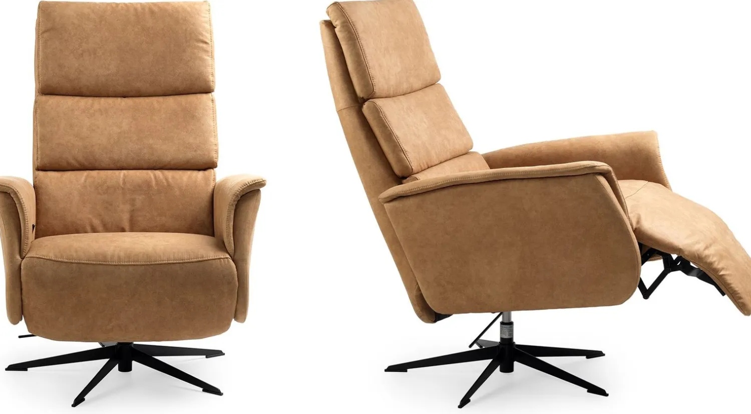 Draaifauteuils|Relaxfauteuils-Feelings Wonen Ian Relaxfauteuil Caramel