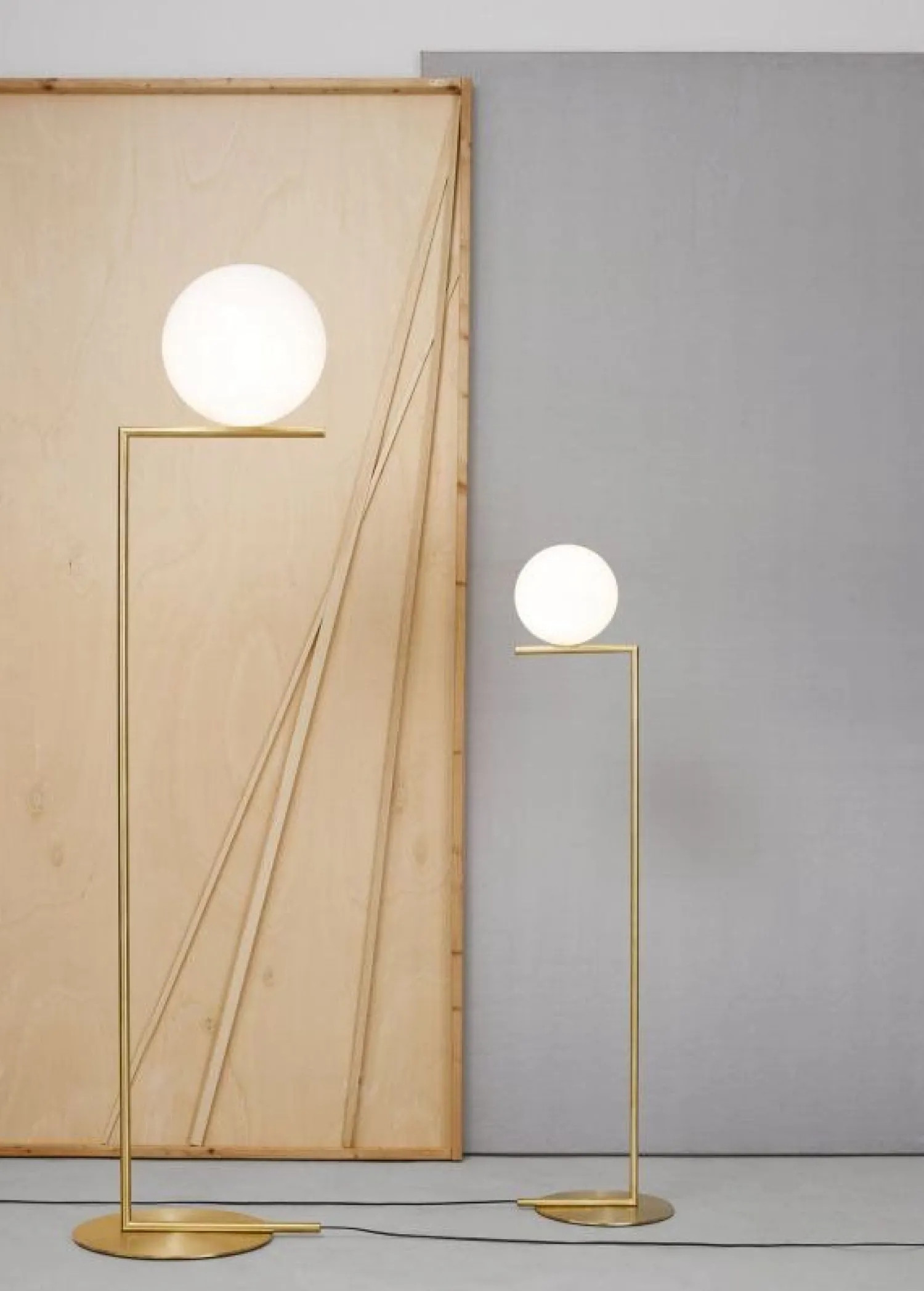 Moderne Vloerlampen|Vloerlampen-Flos Ic Light F2 Vloerlamp Brass