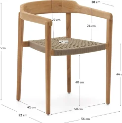 Tuinstoelen-Kave Home Icaro Tuinstoel Beige, Naturel