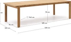 Tuintafels|Houten Eettafels-Kave Home Icaro Tuintafel Naturel