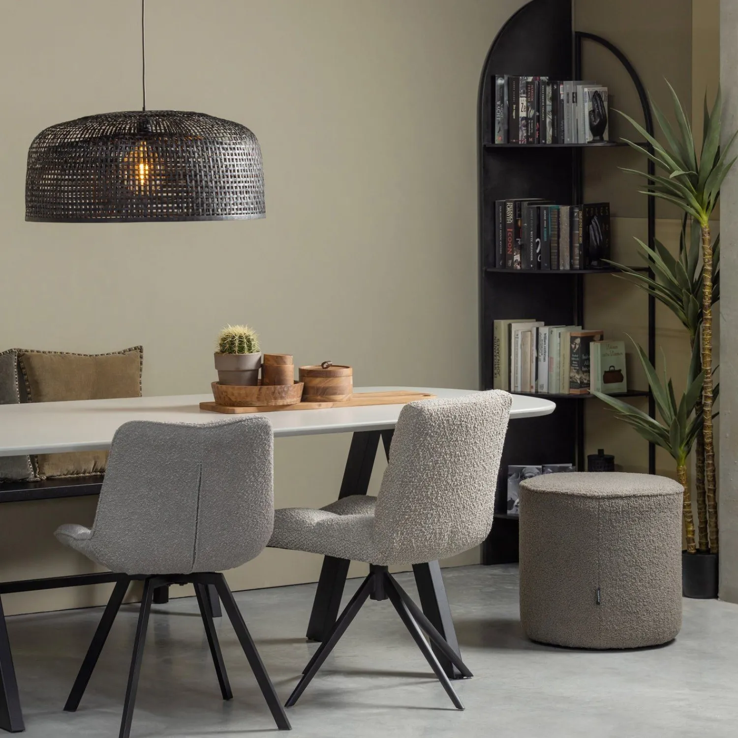 Houten Eetkamerbanken-WOOOD Imme Eetkamerbank Black