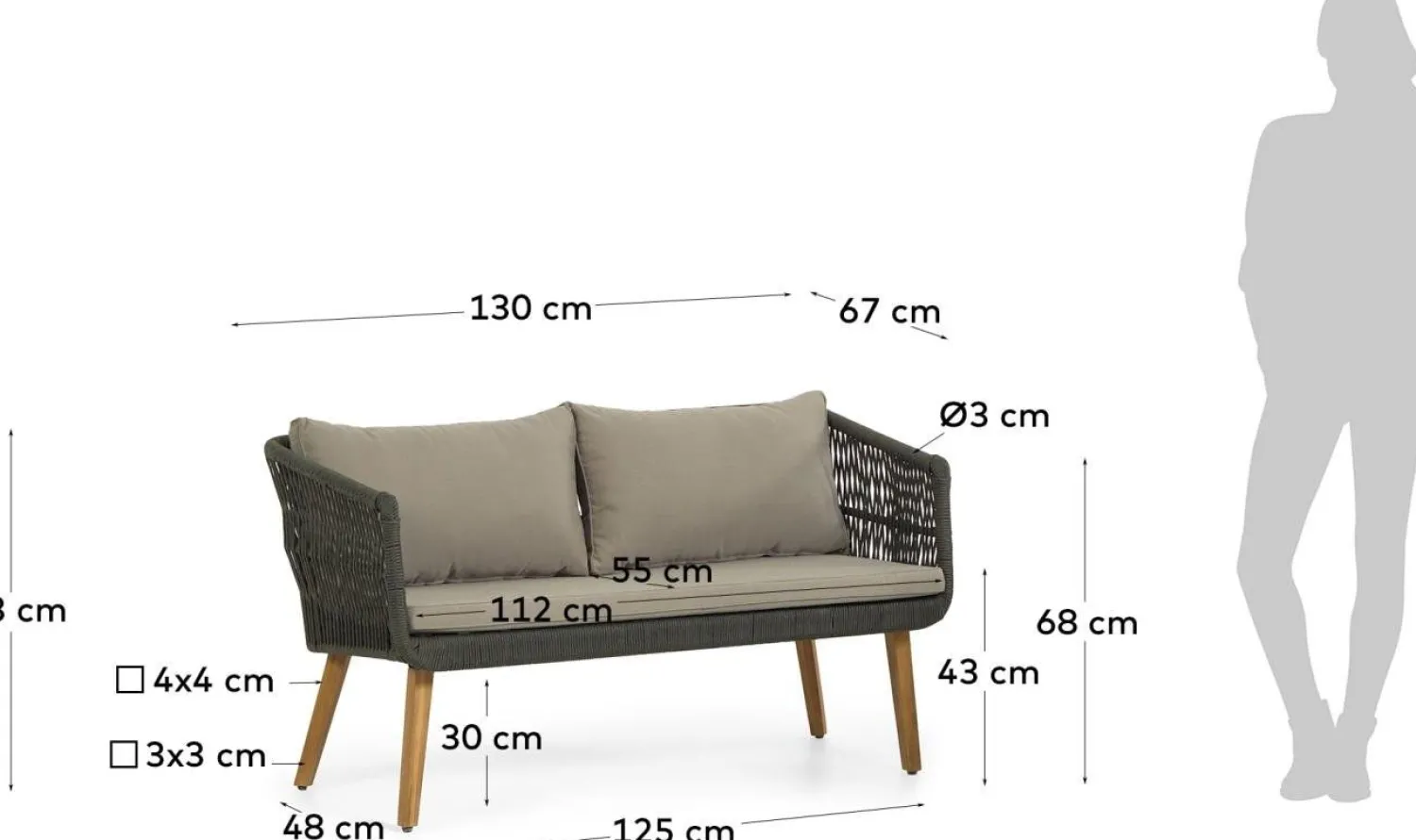 Loungesets-Kave Home Inti Loungeset Groen