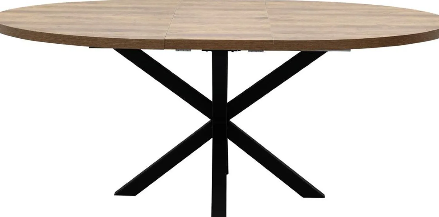 Uitschuifbare Eettafels|Ronde Eettafels-Trendhopper Iseo Eettafel Mango, Zwart