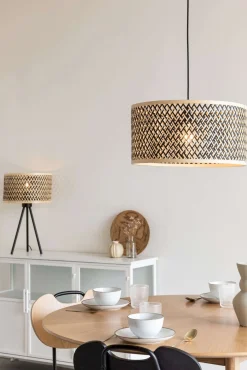 Hanglampen|Hanglampen-Dutchbone Isla Hanglamp Black, Natural
