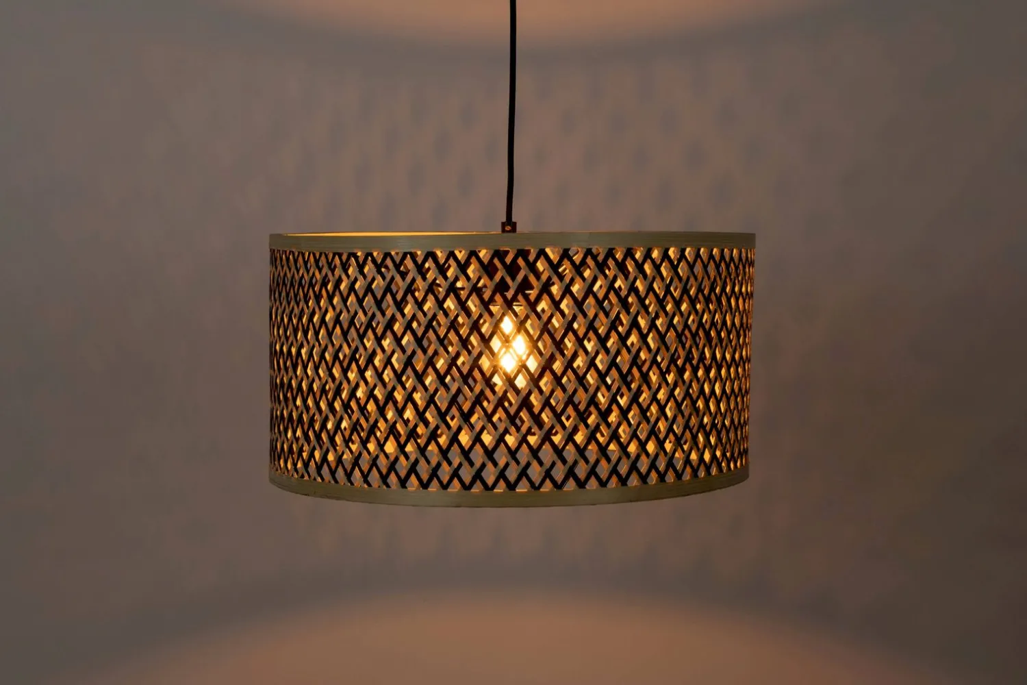 Hanglampen|Hanglampen-Dutchbone Isla Hanglamp Black, Natural
