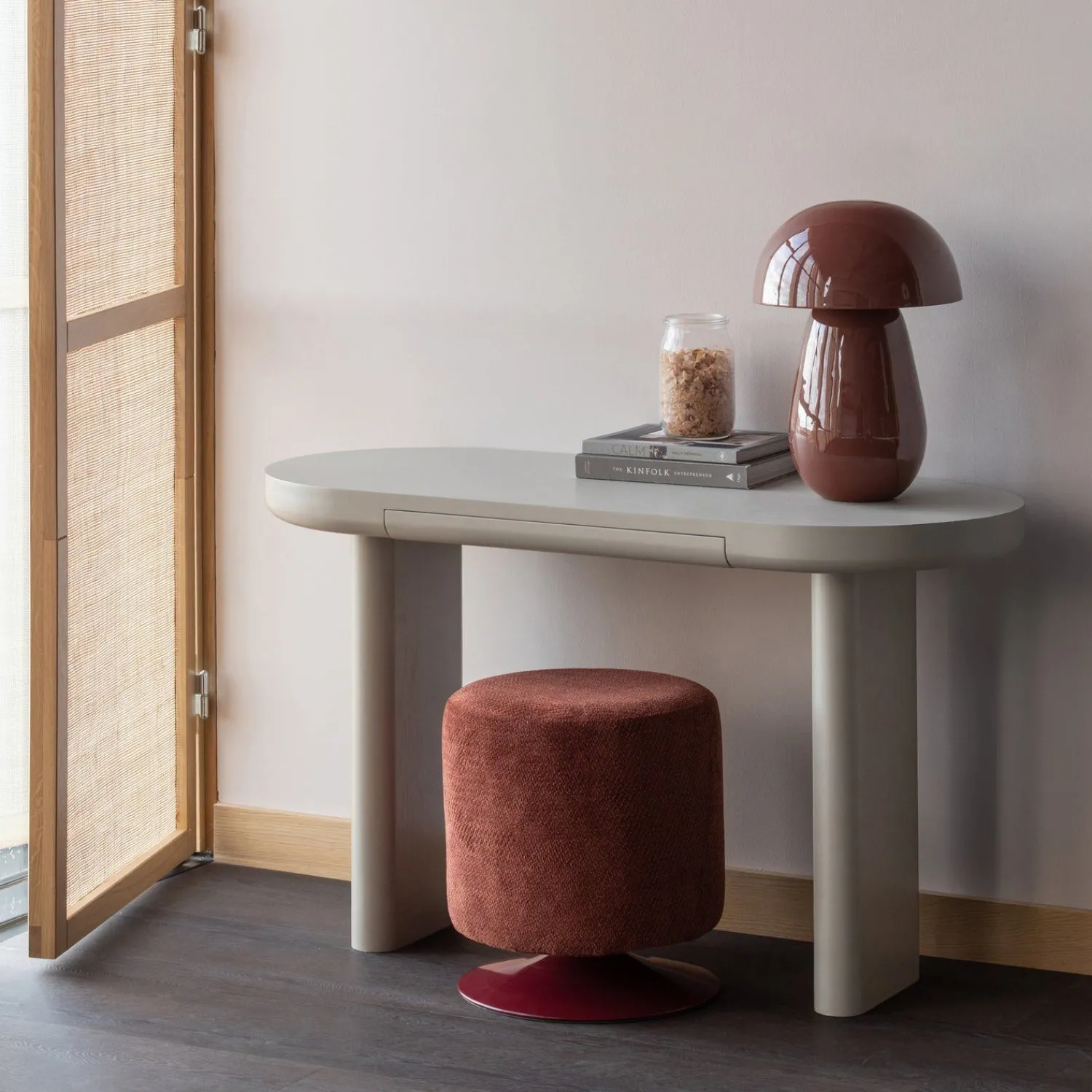 Hockers|Poefs-WOOOD Islen Poef Bordeauxrood