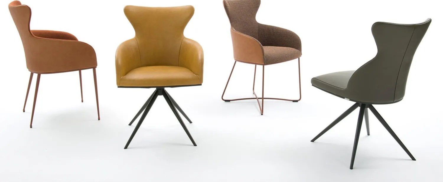 Design Stoelen|Draaibare Eetkamerstoelen-Bert Plantagie Iuno Armstoel Kurkuma