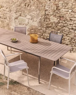 Tuintafels-Kave Home Izola Tuin Uitschuiftafel Beige