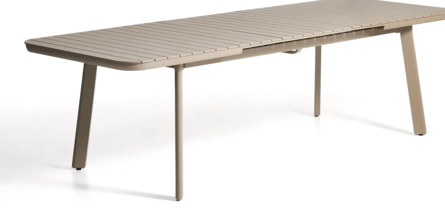 Tuintafels-Kave Home Izola Tuin Uitschuiftafel Beige
