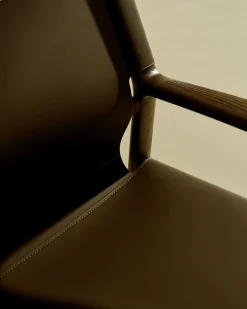 Leren Fauteuils-Kave Home Jan Fauteuil Donkerbruin