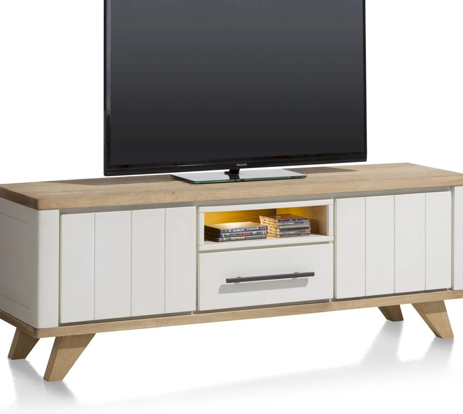 Tv-Meubels-Henders en Hazel Jardin Tv-meubel Railway Brown, wit