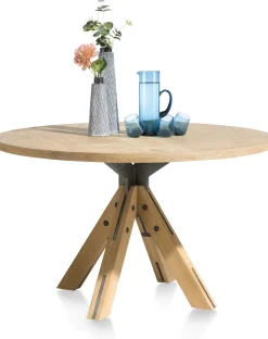 Houten Eettafels|Ronde Eettafels-Henders en Hazel Jardino Rond Eettafel Railway Brown