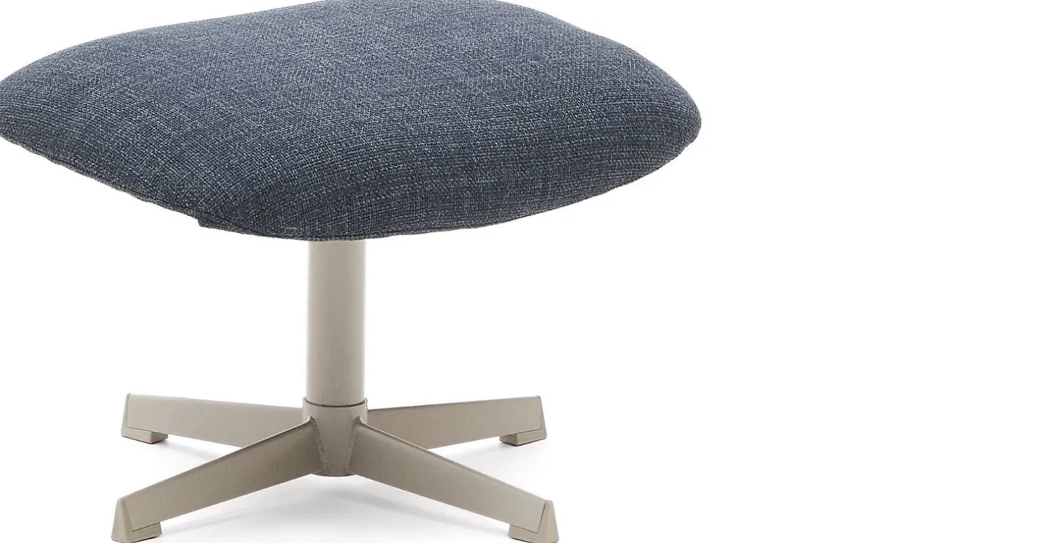 Hockers|Poefs-Kave Home Jaspe Voetenbank Blauw