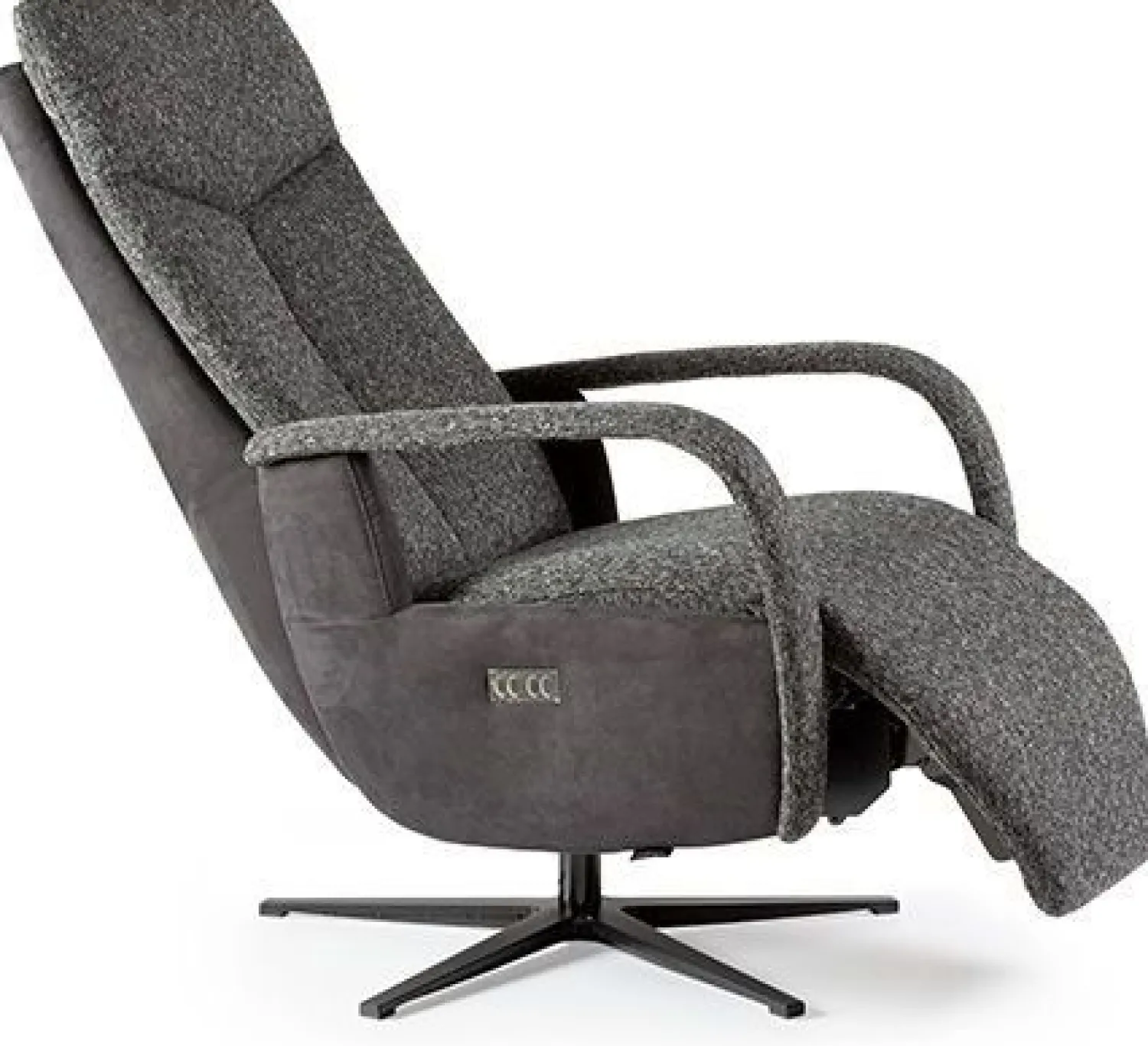 Relaxfauteuils-Feelings Wonen Jasper Medium Relaxfauteuil Lava, Onyx