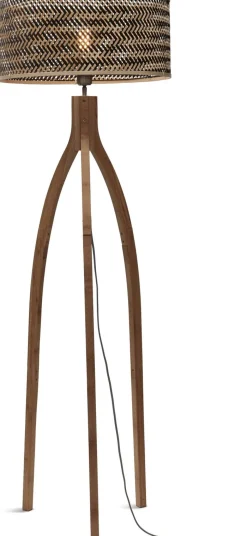 Vloerlampen|Vloerlampen-Good&Mojo Java 3 legs Vloerlamp Natural, Black