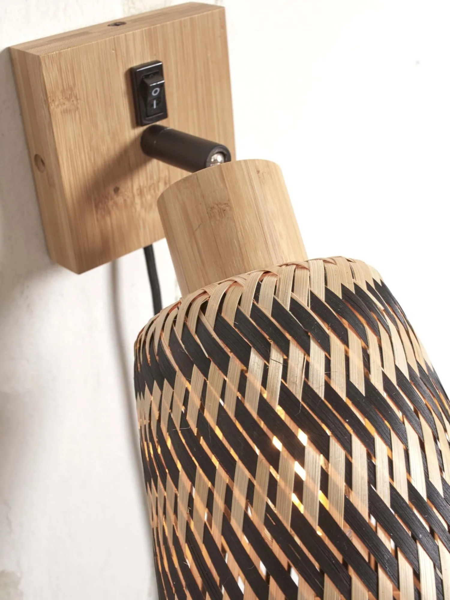 Wandlampen|Wandlampen-Good&Mojo Java L Wandlamp Natural, Black