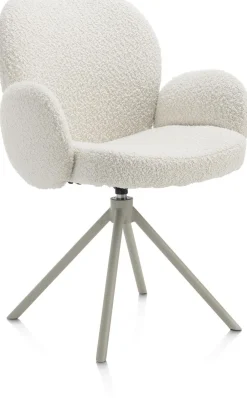 Eetkamerstoelen Met Armleuning-XOOON Jaxon Armstoel Ivoor, Silk Grey
